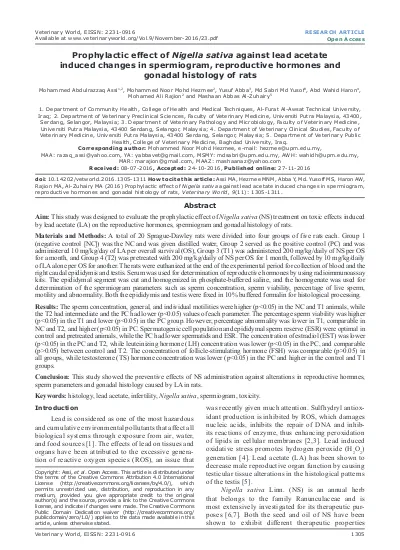 PROTECTIVE EFFECT OF ORTHOSIPHON STAMINEUS LEAVES AGAINST LEAD 