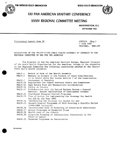 Resolutions Of The 26th World Health Assembly Of Interest To The Regional Committee