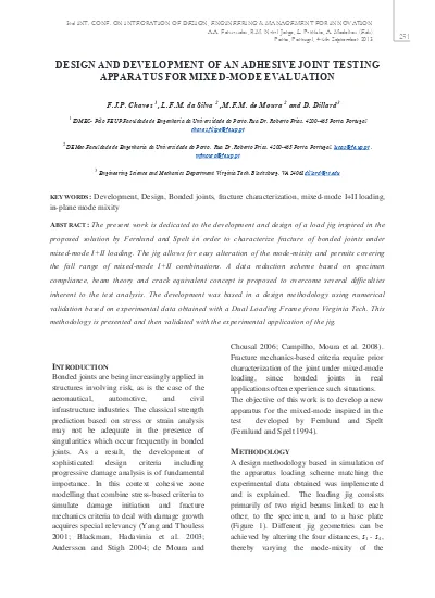 Design And Development Of An Adhesive Joint Testing Apparatus For Mixed Mode Evaluation